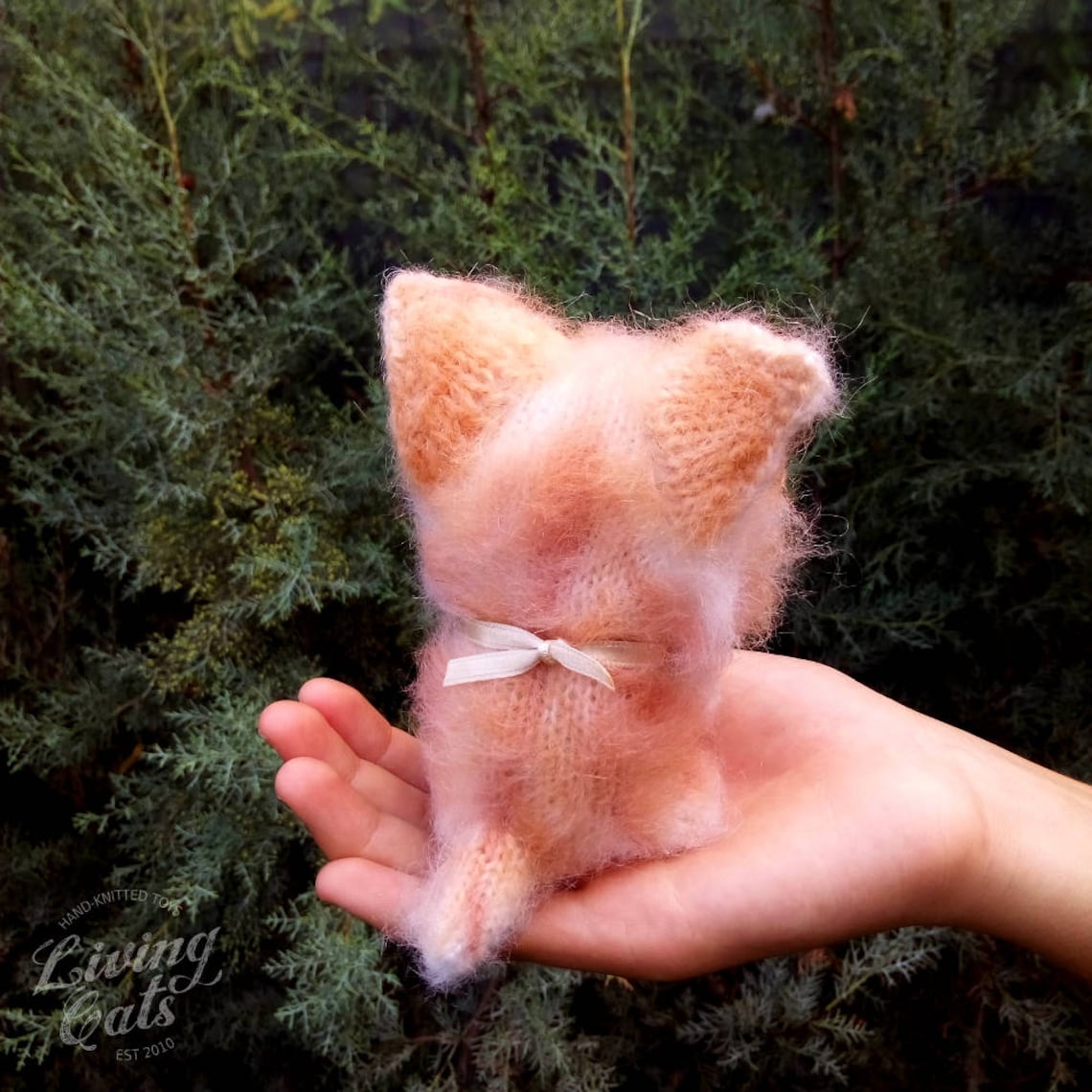 Soft Toy Ginger Cat Knit Animal Red Cat Plushie Stuffed Etsy