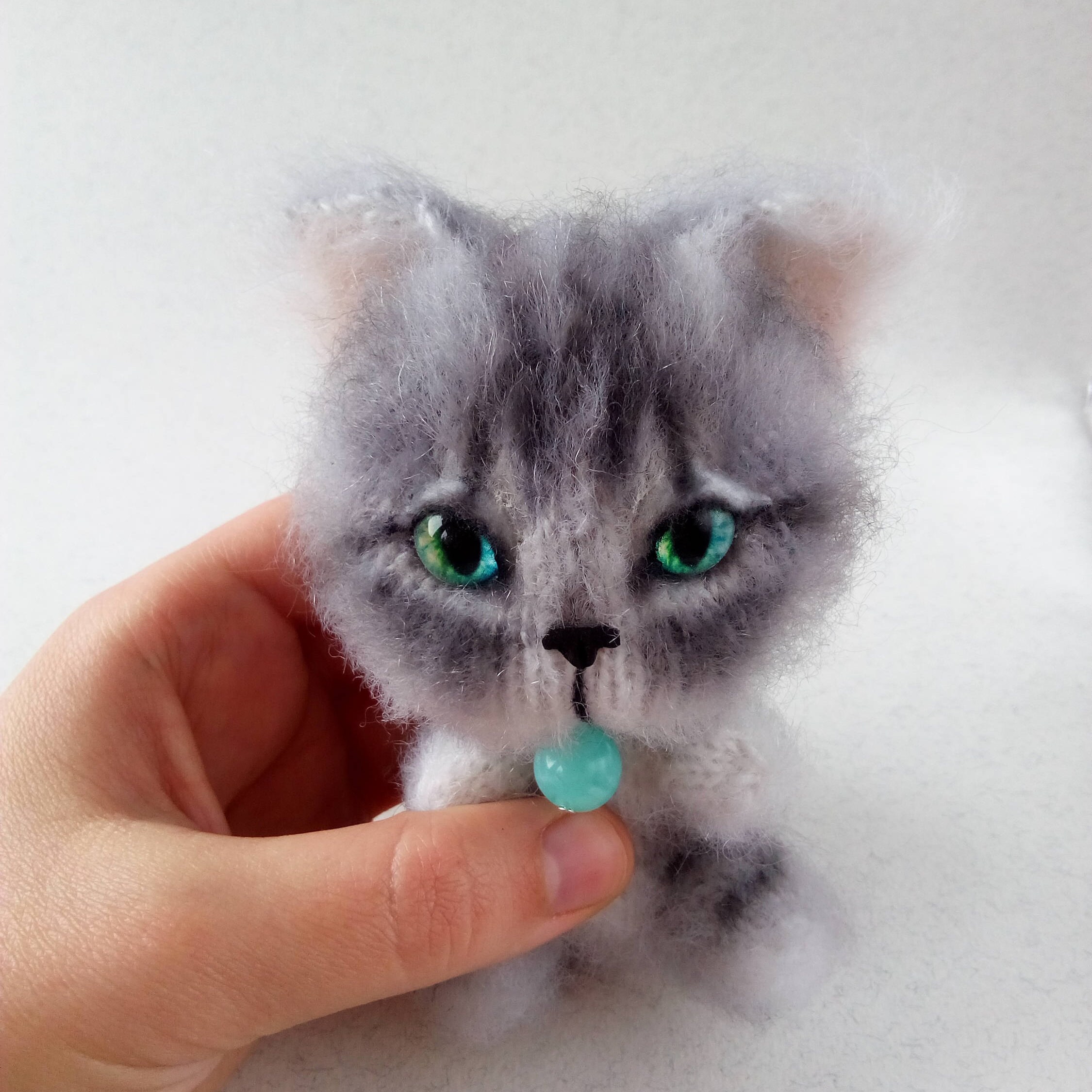 Gray Cat Plush Toy Cute Plush Cat Stuffed Cat Animal Etsy