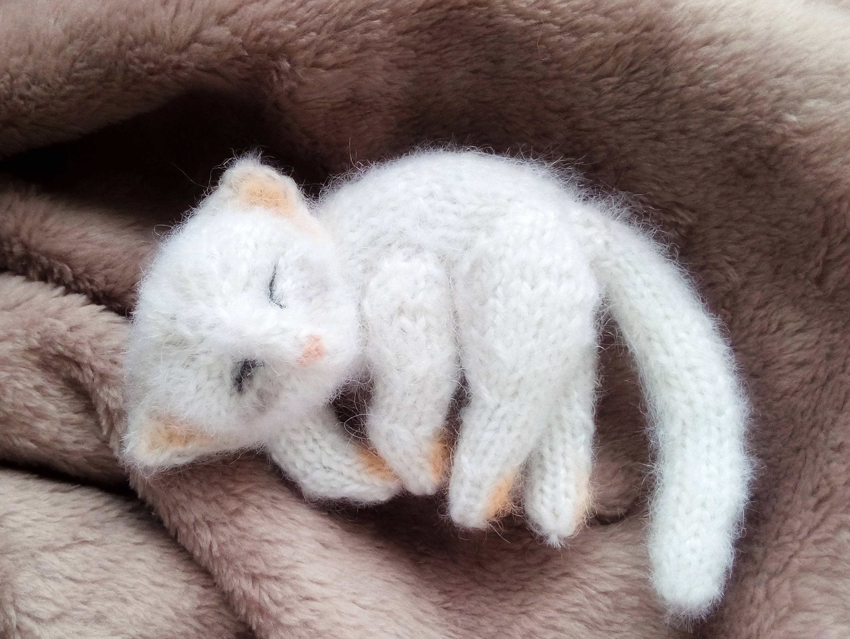 Knit Cat Toy Kitten Toy Stuffed Cat Lie Cat Knit Toy Knit Etsy