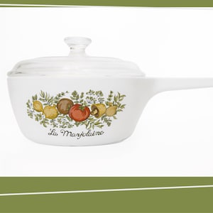 Corningware Pyroflam Electro Round Sauce Pan and Dish with Lid | 650ml | 1970s | La Marjolaine | Made in Netherlands | Vintage Kitchenware