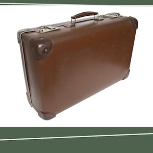 Small Vintage Vulcanised Fiber Suitcase | Overnight or Weekend Bag | 1950s | Mid Century Modern | Vintage Accessories