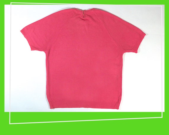 Bright Pink Neon Sweater Top | 1970s - 1980s | Si… - image 3