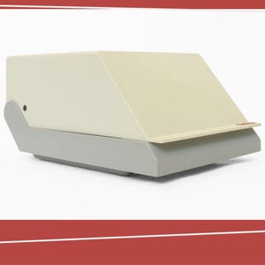 Filing or Index Cards Box by Bates | Model CVF 250 | Rolodex A B C Cards | Office Archive | 1980s |  Cream and Grey Plastic | Vintage Office