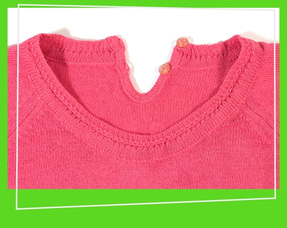 Bright Pink Neon Sweater Top | 1970s - 1980s | Si… - image 5