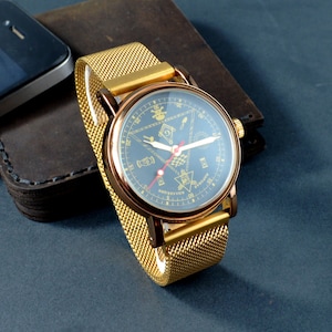 Men&#39;s Vintage Watch | Raketa Watch | Analog Watch | Masonic Watch | Mechanical Watch | RARE Watch | Watch Gift | Gift for Men | Vintage