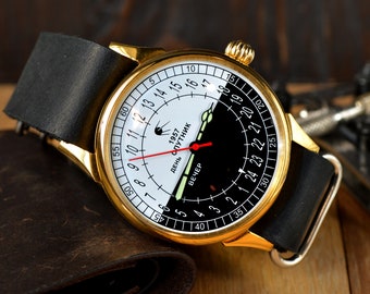Men&#39;s Vintage Watch | Sputnik Watch | Mechanical Watch | Raketa 24 Watch | Analog Watch | Raketa Antarctica | Watch Gift | Gift for Men |