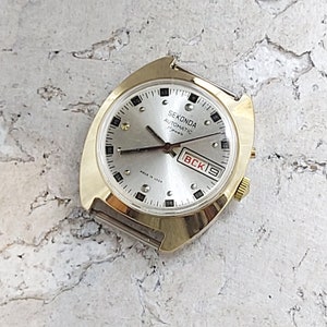 Men&#39;s Vintage Watch | Slava Seconda Watch | Day&Date calendar | Slava Watch | USSR watch | Mens automatic Watch | Watch Gift | Gift for Men|