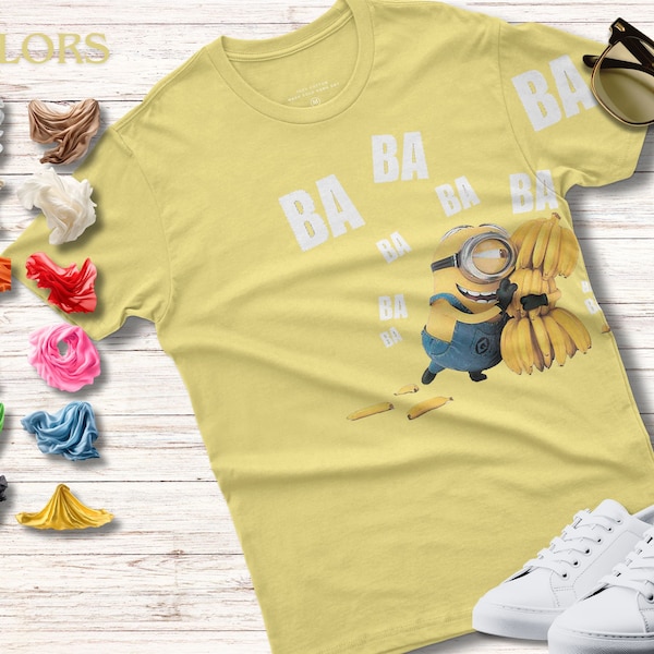 T-shirt imprimé Film des Minions en coton pour homme et femme Chemise imprimée DTF cadeau pour enfant