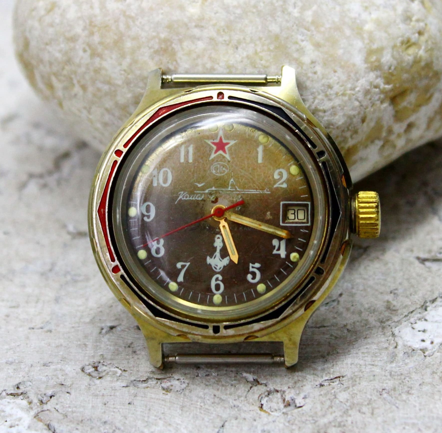 ボストーク アンフィビア ソビエト連邦製手巻腕時計 レトロな感じが