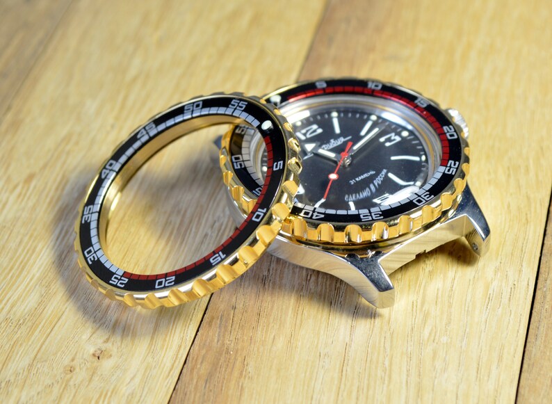 Vostok Gold bezel watch custom bezels Amphibia & Komandirskie Etsy