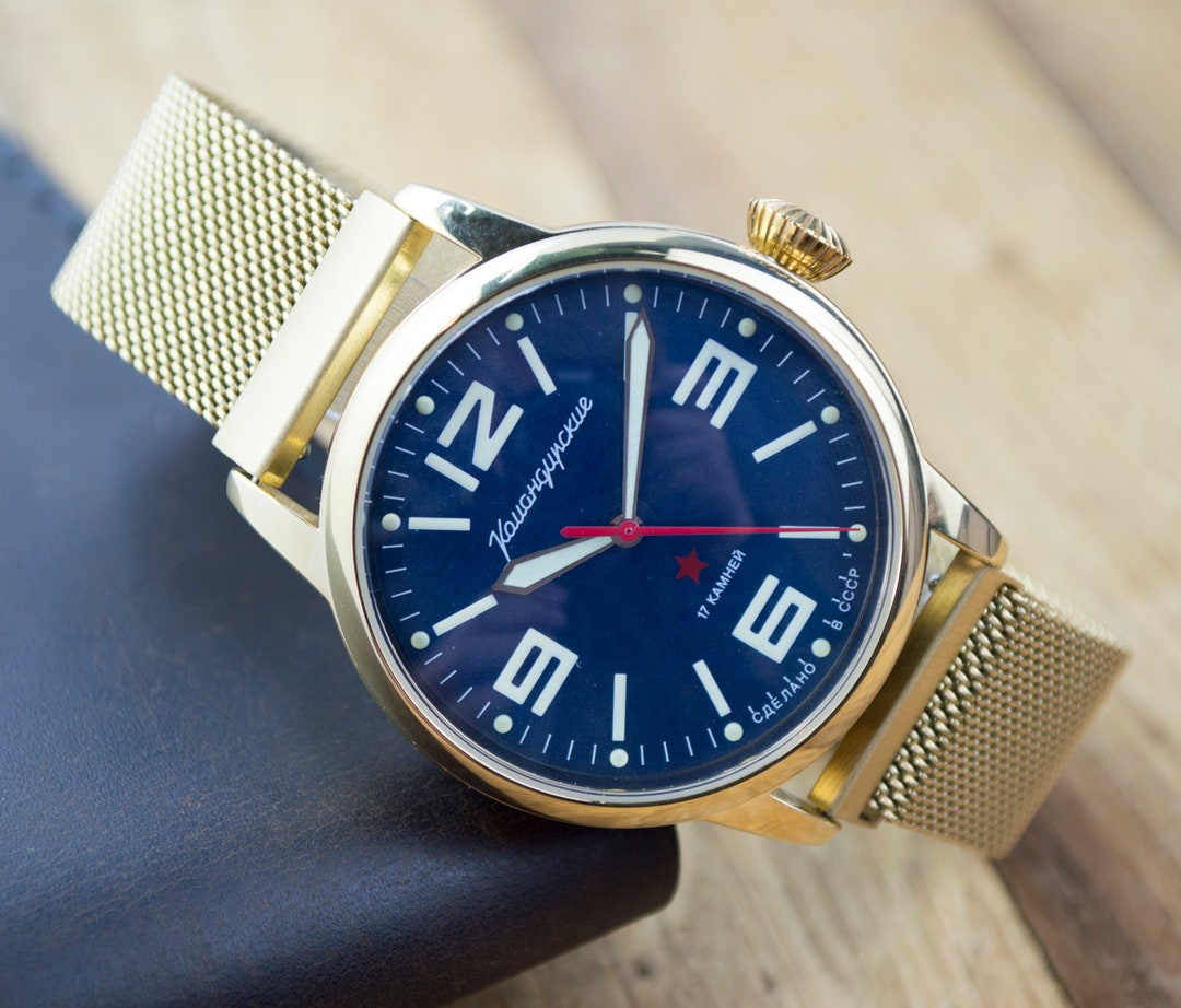 Men's Vintage Watch Poljot Komandirskie Watch Soviet Watch Aviator