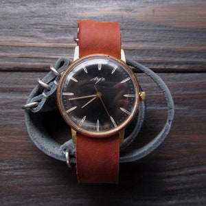 Vintage Luch verguld herenhorloge: USSR, mechanisch 2209, 23 juwelen