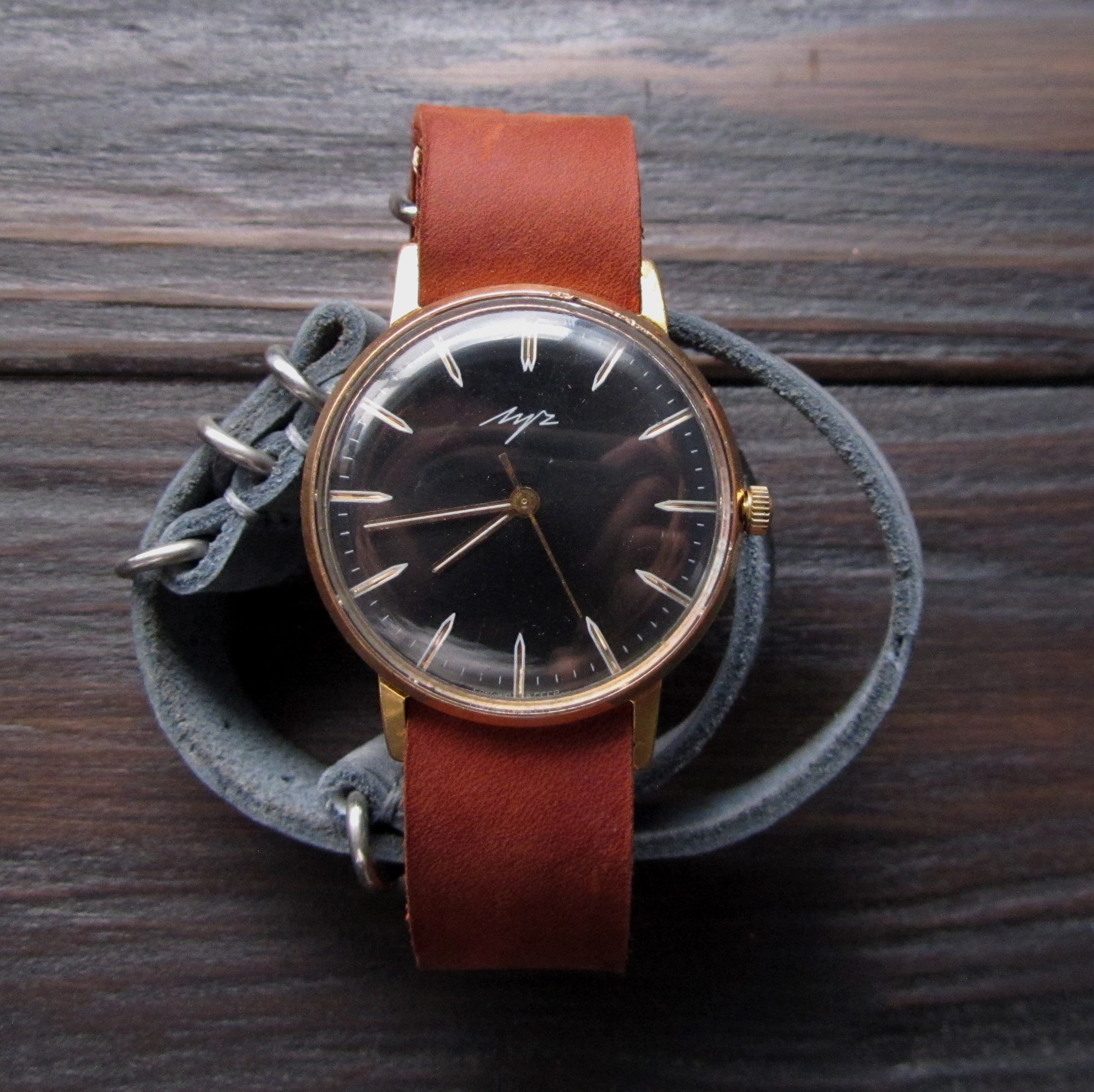 Montre Mécanique LUCH URSS – Calibre 2209, 1980, Boîtier 34 Mm, Bracelet Neuf Noir, Occasion
