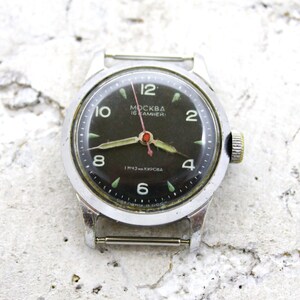 Moskow watch | Wrist watch | 16 Jewels | 1960s | Vintage watch | USSR | Rare watch | Serviced & oiled | Analog watch | Mens watch | Gift |