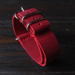 Hot Blood strap | strap | Leather Watch Strap | Red Watch Strap | Genuine Leather Band | Leather Watch 16 mm 18 mm 20 mm 22