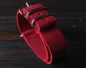 Hot Blood strap | strap | Leather Watch Strap | Red Watch Strap | Genuine Leather Band | Leather Watch 16 mm 18 mm 20 mm 22