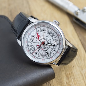 Men&#39;s Vintage Watch | Antarctica Watch | Polar Watch | 24 hours Watch | Analog Watch | Polar Antarctica| Watch Gift | Gift for Men |
