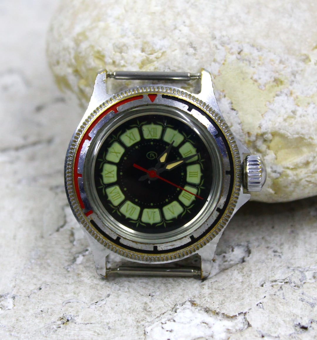 Étui De Montre / Bague Vintage Homme – Métal Argent, Base Métal, Neuf