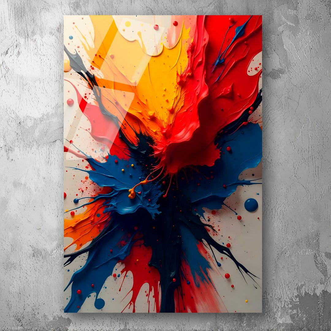 迫力有る精密アート作品。表面クリアー塗装仕上 抽象的なアクリルガラスの壁アート：色の爆発3Dプリント - Etsy 日本