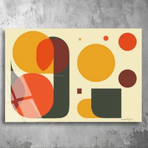 Retro Vintage Abstract Style | Mid-Century Modern Earthy Tones | UV Print on Acrylic Plexiglas | Interior Wall Art