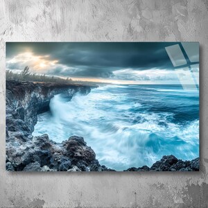 Raging Ocean - Beautiful Ocean 3D Acrylic UV Print Art – A Bold,  for Modern Interiors, Perfect for Artistic Home or Office Décor