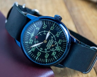 Men's Vintage Watch | Pobeda Watch | Mechanical Watch | Fighter Watch | Pobeda Watch Mens |