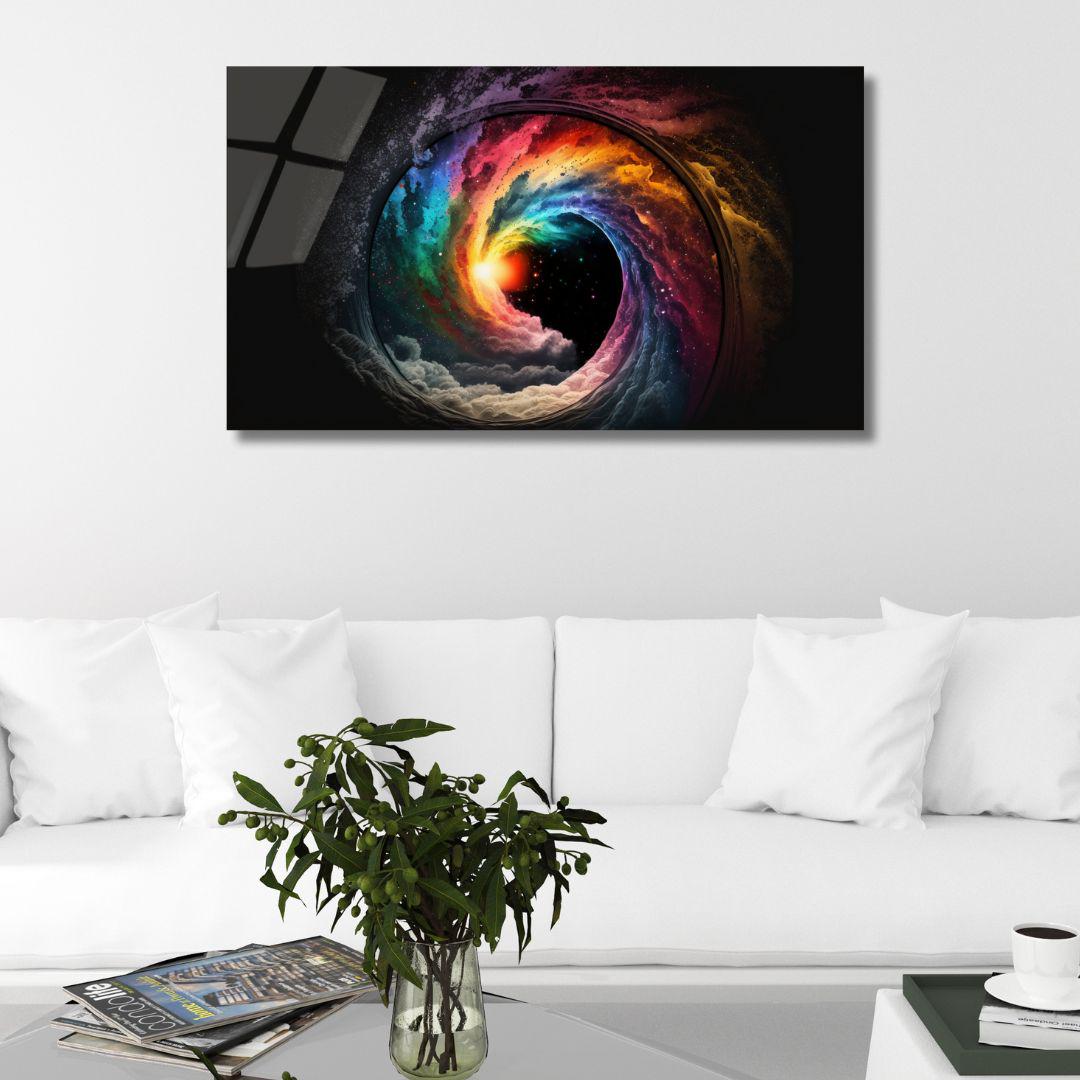 Glass 3D Painting Cosmic Vortex Acrylic Print: 3D Galaxy Wall Art