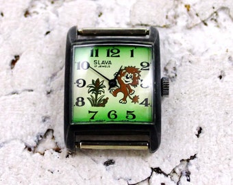 Zegarek Slava Lion Vintage: męski zegarek mechaniczny ZSRR