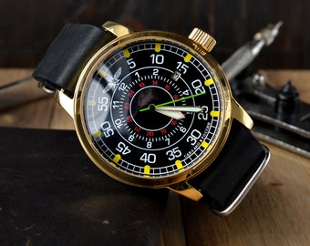 Montre vintage pour homme | Montre Poljot | Montre soviétique | Montre rare Poljot | Montre analogique | Aviateur Poljot | Cadeau montre | Cadeau pour homme |