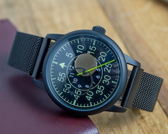 Vintage Pobeda USSR Watch Fighter Copernic, New Leather Band Watch Gift For Mens