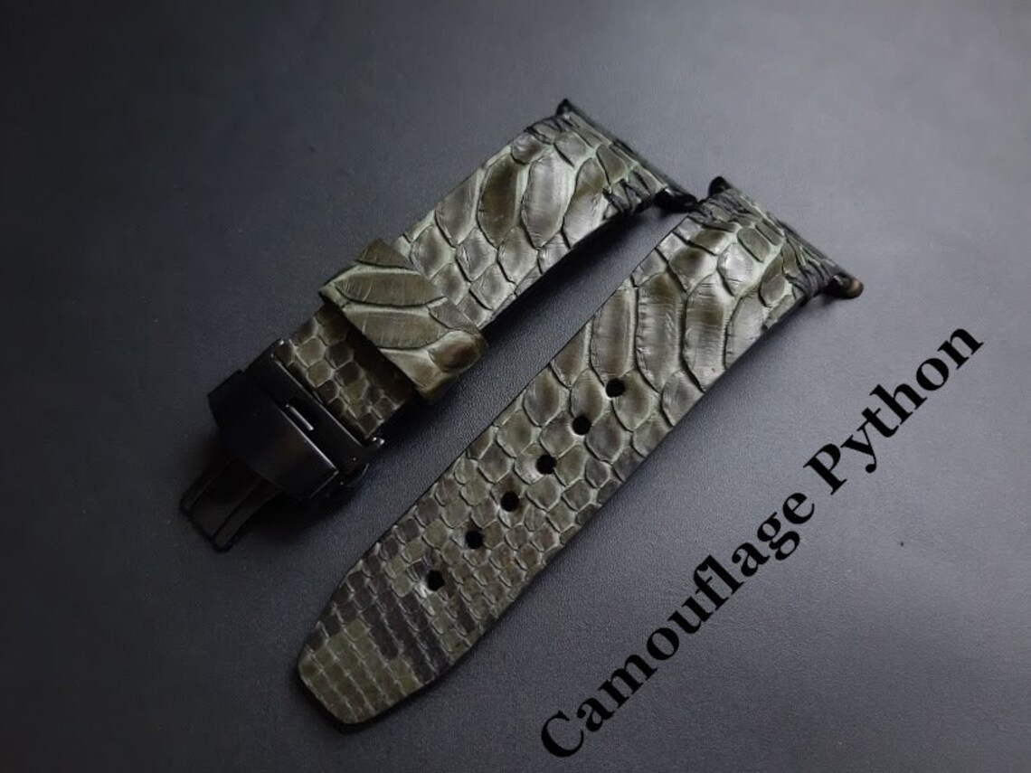 Apple Watch Strap Genuine Python Band Leather Watch Series - Etsy