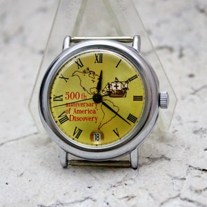 Men&#39;s Vintage Watch | Raketa Watch | Calendar Watch | Rocket Watch | Rare Watch | USSR Watch | Watch Gift | Gift for Men | Gift idea