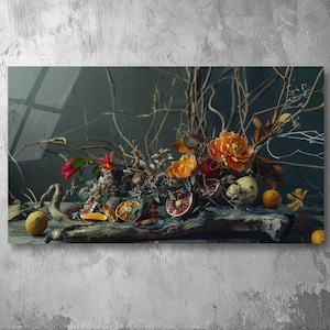 Botanical Still Life 3D Art - UV Printed Acrylic Plexiglas Painting - Modern Floral Wall Decor