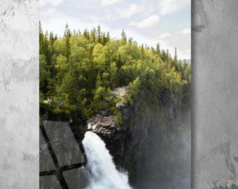 Glass 3D Painting 3D Waterfall Acrylic Glass Wall Art: Modern Home Decor