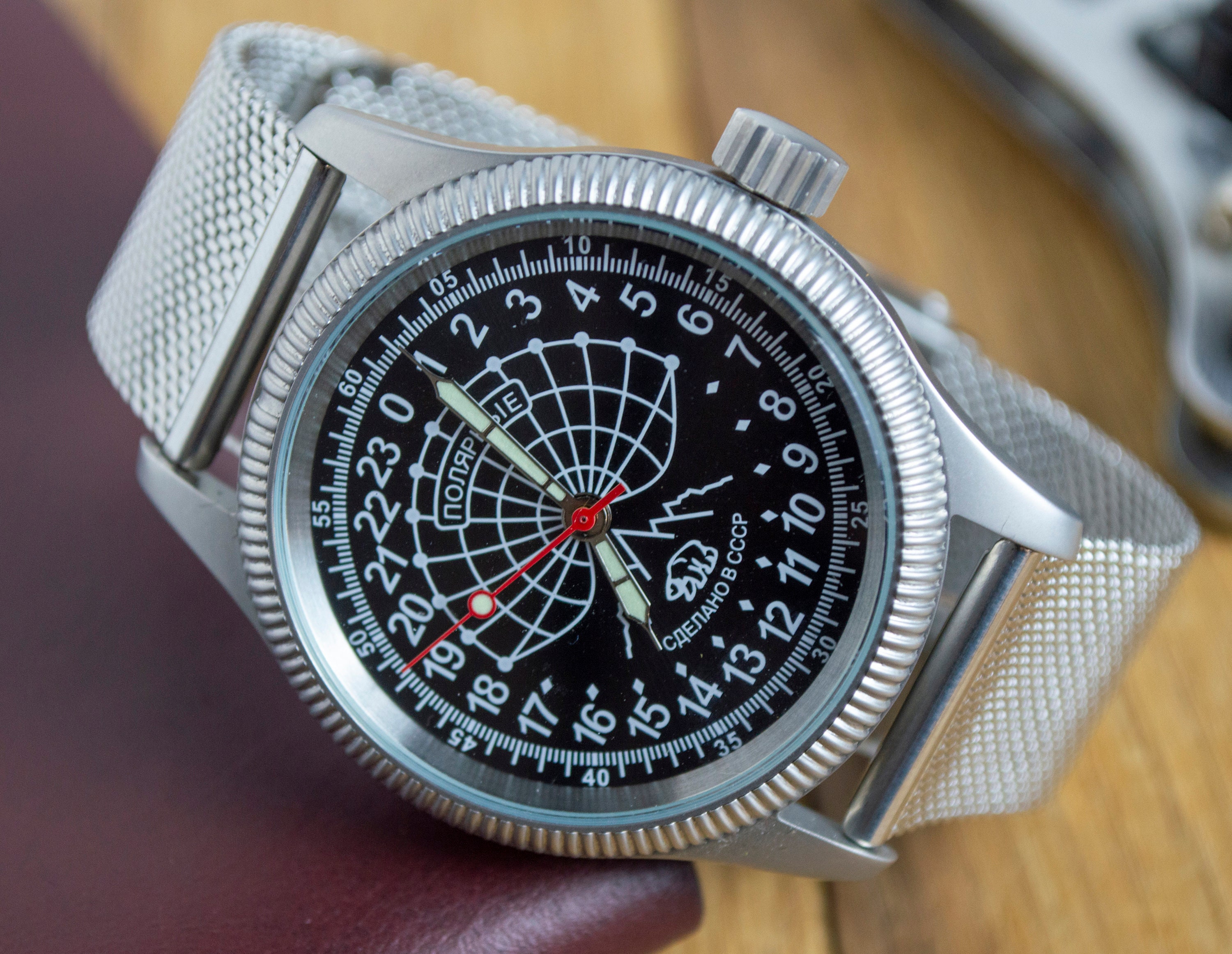 RAKETA 24H 手巻き 24時間時計 シルバー 銀色文字盤 機械式腕時計