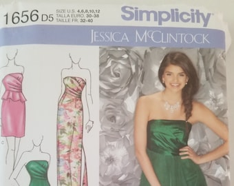 Simplicity 1656 Ladies Evening Gown 4-6-8-10-12 UNCUT Sizes