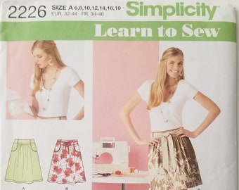 Simplicity 2226 Misses Skirt and Tie Belt Pattern Size 6-18 UNCUT