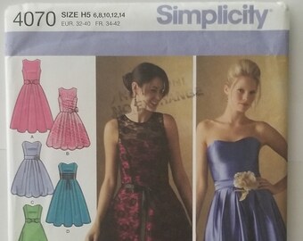 Simplicity 4070 Ladies Party/Cocktail/Bridesmaid Dress Size 6-8-10-12-14 UNCUT