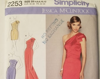 Simplicity 2253 Evening Gown Size 4-6-8-10-12 UNCUT