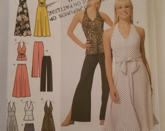 Simplicity 4998 Misses dress, top, skirt, pants pattern size 6-12 UNCUT