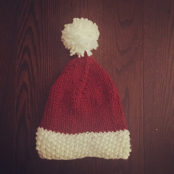 Handgestrickte Weihnachtsmütze - Erwachsene Größe
