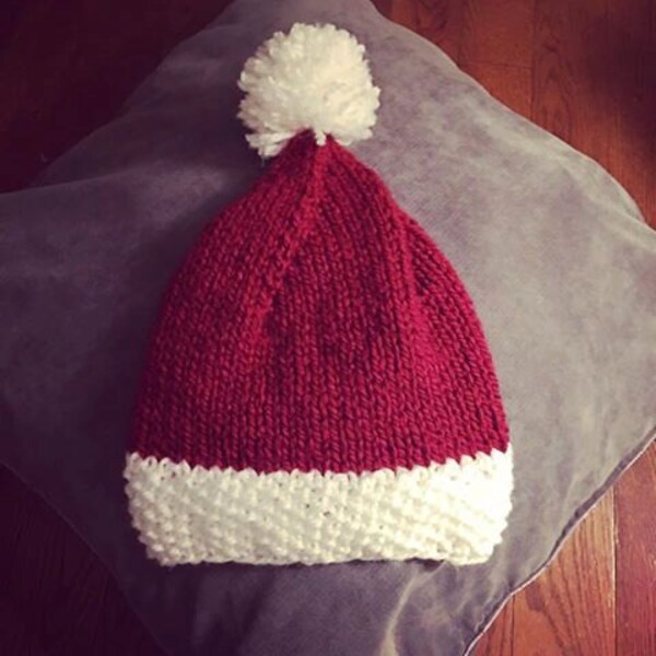 Handgestrickte Weihnachtsmütze - Baby und Kinder größen