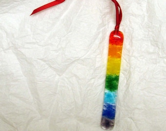 Rainbow Icicle Handmade Fused Glass Sun Catcher Ornament