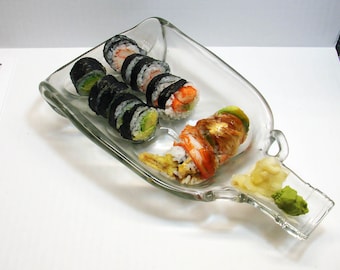 UpCycled Kraken Rum Jug Liquor Bottle Deviled Egg Platter Sushi Dish