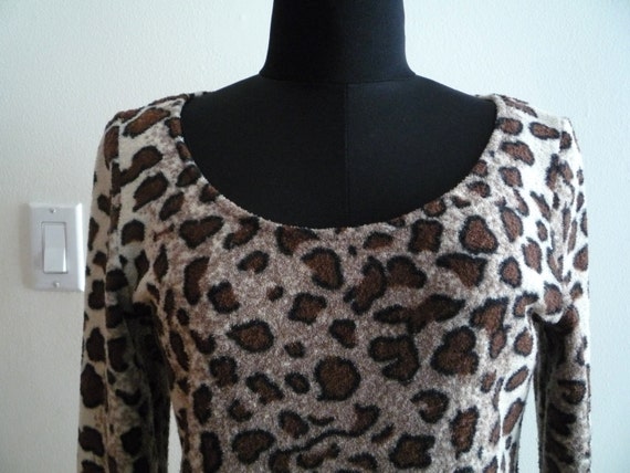 Stretch Terry Animal Print Dress - image 4