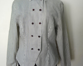 1980's British Striped Blouse