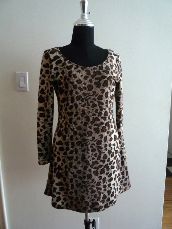 Stretch Terry Animal Print Dress - image 1