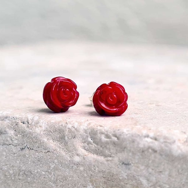 Red Coral Earrings - Etsy