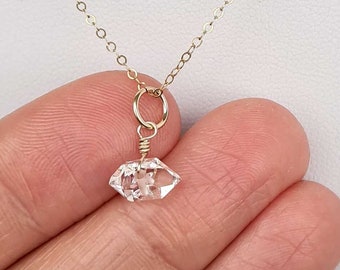 Herkimer Diamond stone pendant for necklace and bracelet. Herkimer Diamond charm. Gifts for her. Ialine Quartz. Herkimer Diamond necklace