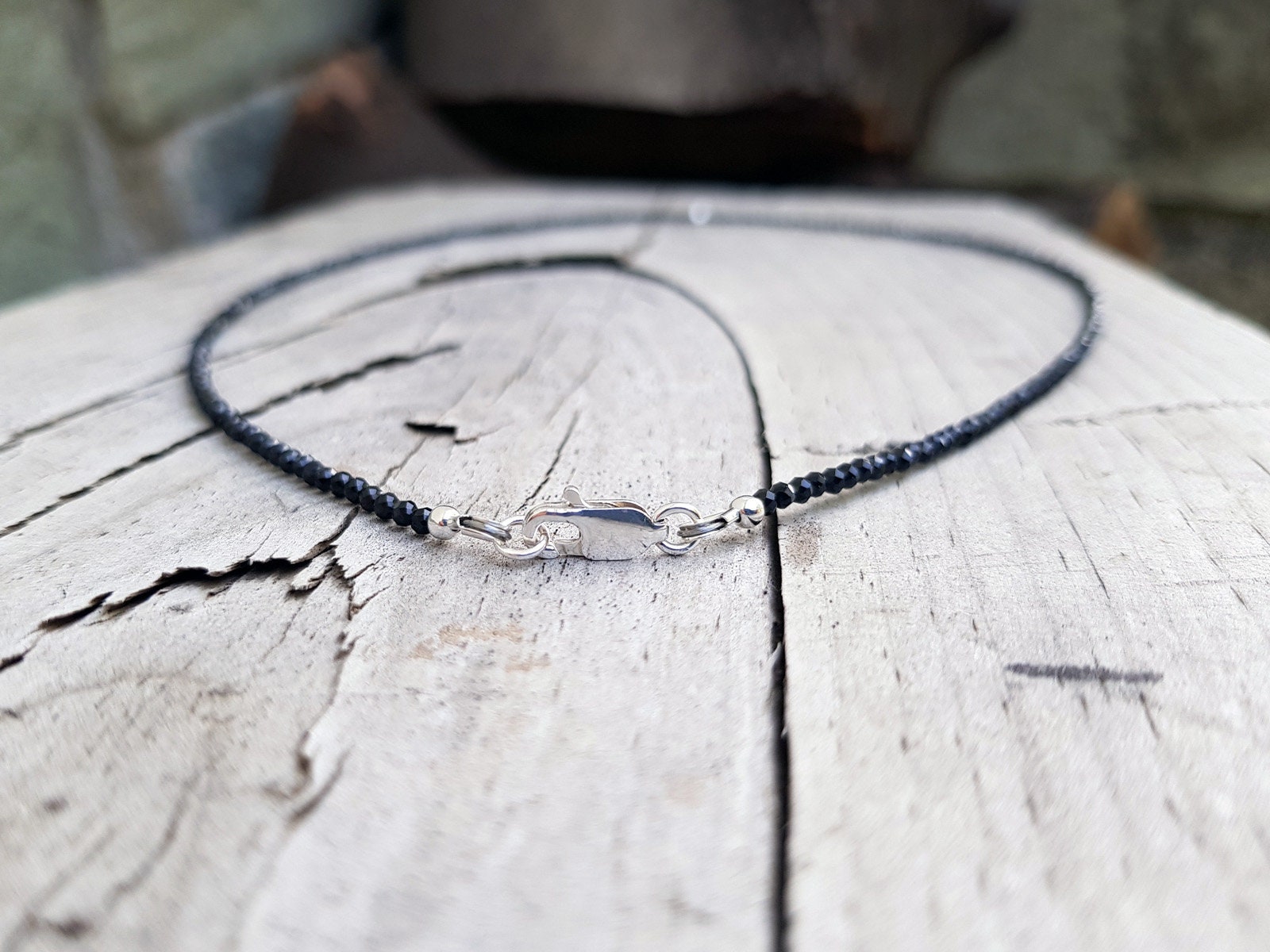 Black spinel necklace mens deals
